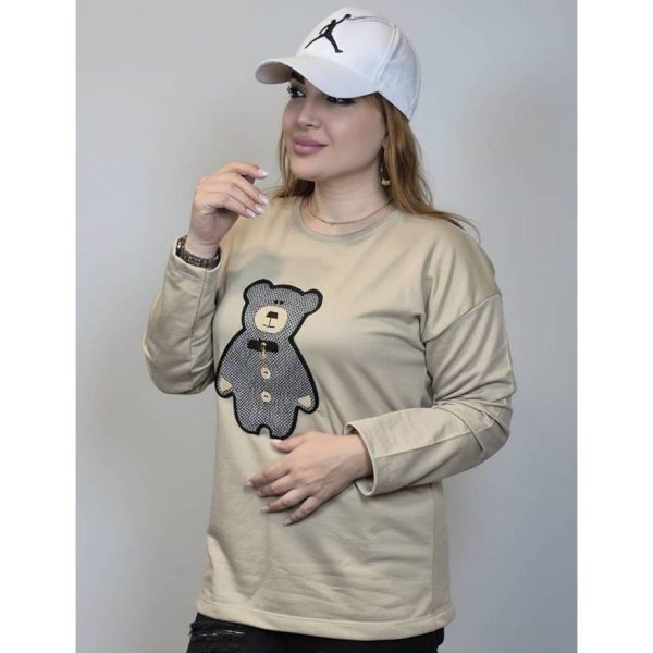 بلوز آستین بلند نخ پنبه طرح میکس