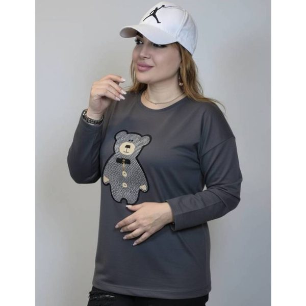 بلوز آستین بلند نخ پنبه طرح میکس