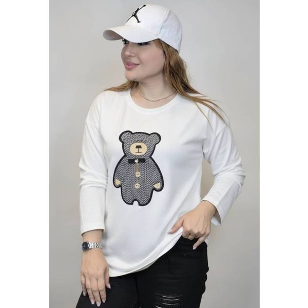 بلوز آستین بلند نخ پنبه طرح میکس - مانتو پاتریس رشت