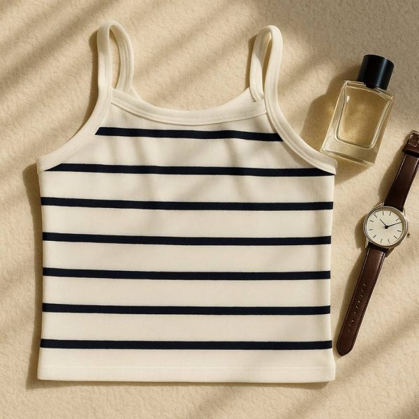 تاپ بندی کراپ راه راه فانریپ - مانتو پاتریس رشت