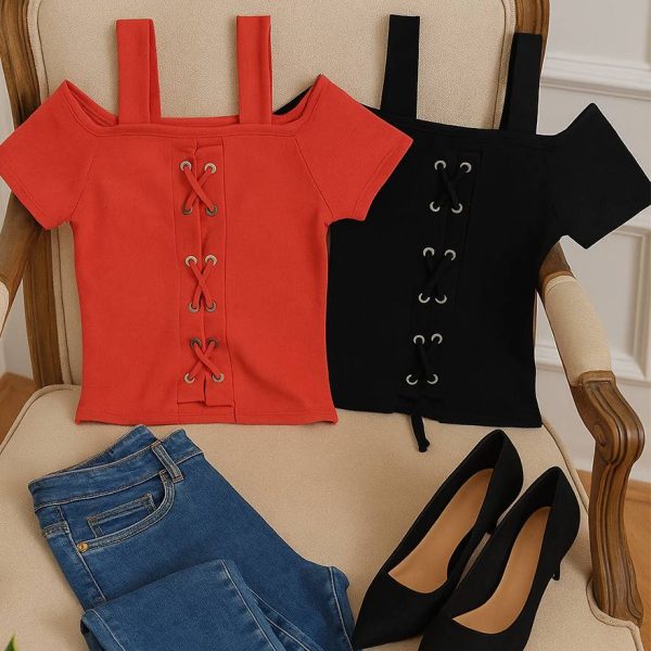 تیشرت بند ضربدری - مانتو پاتریس رشت