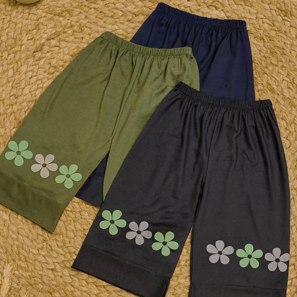 شلوارک چاپ گل ویسکوز - مانتو پاتریس رشت