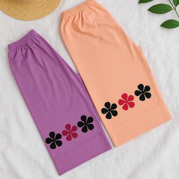 شلوارک چاپ گل ویسکوز - مانتو پاتریس رشت