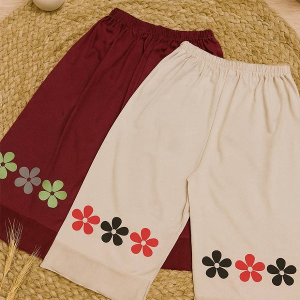 شلوارک چاپ گل ویسکوز - مانتو پاتریس رشت