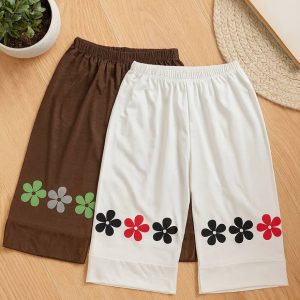 شلوارک چاپ گل ویسکوز - مانتو پاتریس رشت