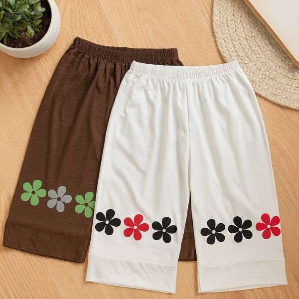 شلوارک چاپ گل ویسکوز - مانتو پاتریس رشت