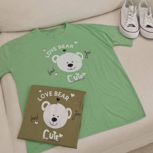 تیشرت نخ پنبه چاپ خرس - مانتو پاتریس رشت