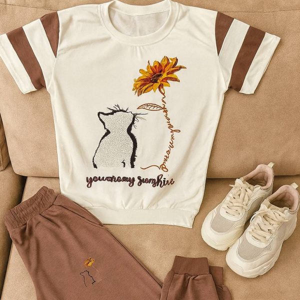 ست تیشرت شلوار گل و گربه - مانتو پاتریس رشت