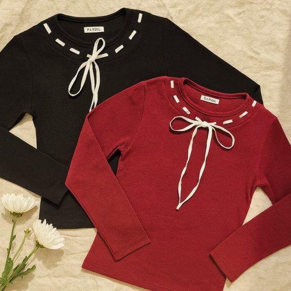 بلوز آستین بلند فانریپ یقه بخیه - مانتو پاتریس رشت