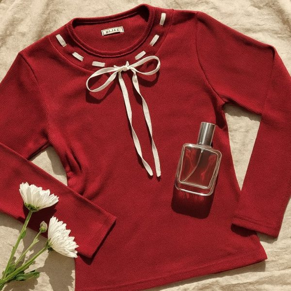 بلوز آستین بلند فانریپ یقه بخیه