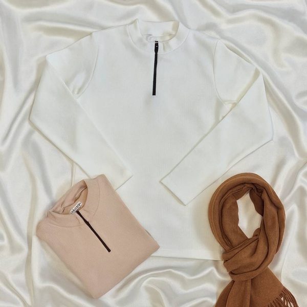 بلوز آسیتن بلند نیم زیپ - مانتو پاتریس رشت