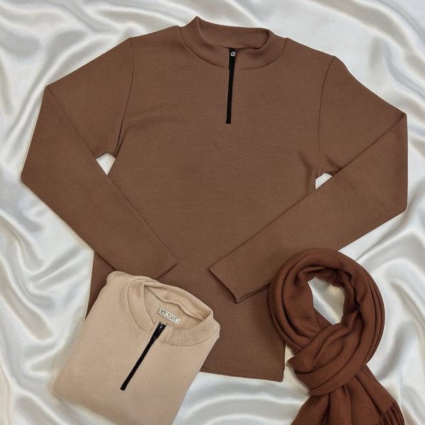 بلوز آسیتن بلند نیم زیپ - مانتو پاتریس رشت