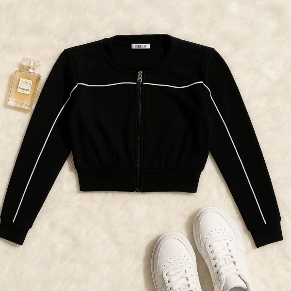 بلوز کراپ تمام زیپ نواری - مانتو پاتریس رشت