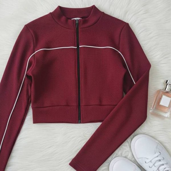 بلوز کراپ تمام زیپ نواری - مانتو پاتریس رشت