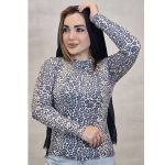 بلوز آستین بلند فانریپ یقه گرد پلنگی