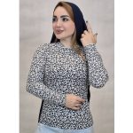 بلوز آستین بلند فانریپ یقه گرد پلنگی