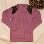 بلوز فانریپ آستین بلند سرشونه پلنگی