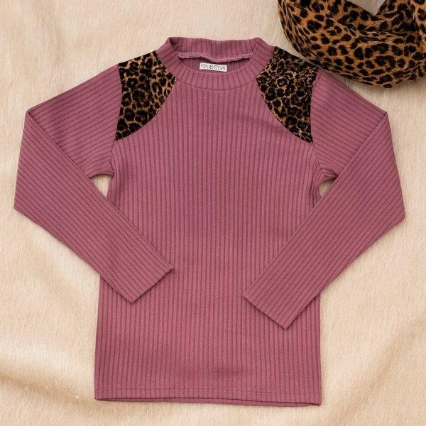 بلوز فانریپ آستین بلند سرشونه پلنگی