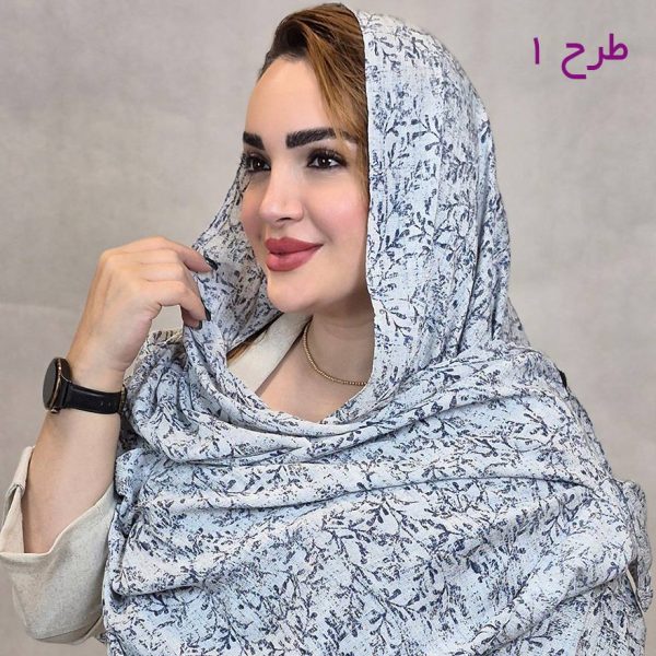 شال سفید سرمه ای - مانتو پاتریس رشت