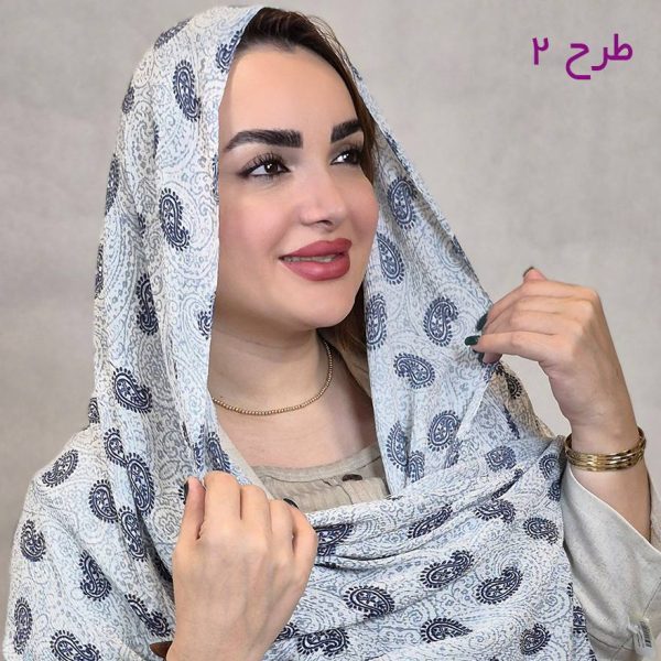 شال سفید سرمه ای - مانتو پاتریس رشت