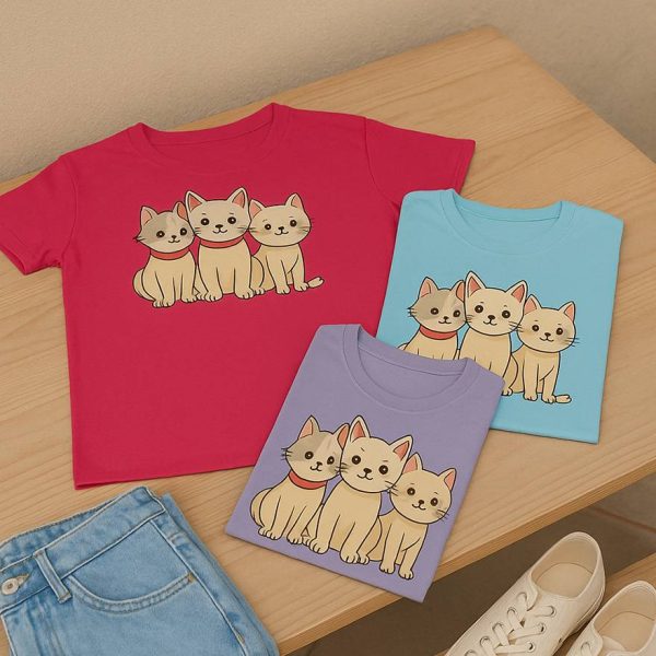 تیشرت چاپ 3 گربه- مانتو پاتریس رشت