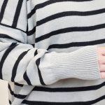 بلوز نیم زیپ راه راه بافت