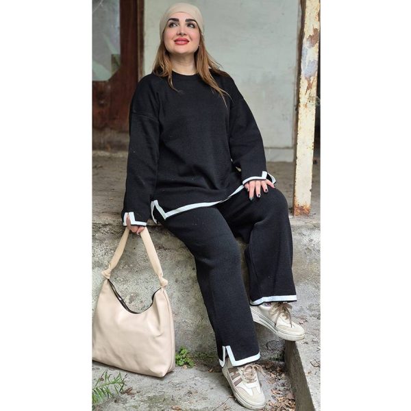 ست بلوز شلوار بغل چاک بافت - مانتو پاتریس رشت