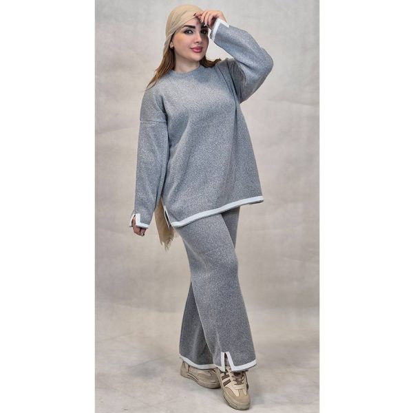 ست بلوز شلوار بغل چاک بافت