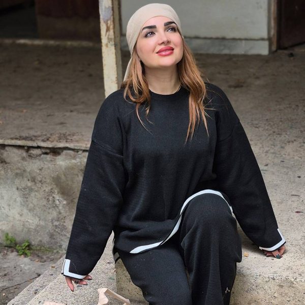 ست بلوز شلوار بغل چاک بافت