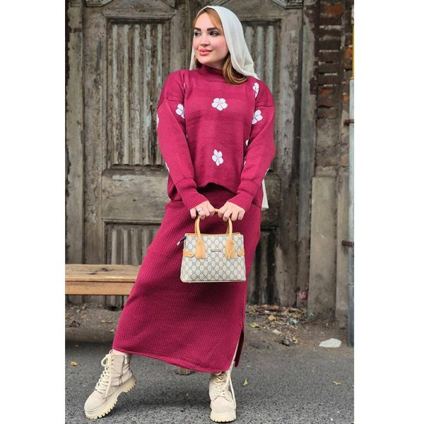 ست بلوز سارافون بافت شکوفه - مانتو پاتریس رشت