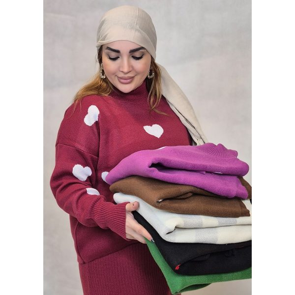 ست بلوز سارافون بافت قلبی