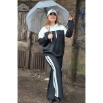 ست هودی شلوار دو خط بافت