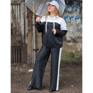 ست هودی شلوار دو خط بافت - مانتو پاتریس رشت