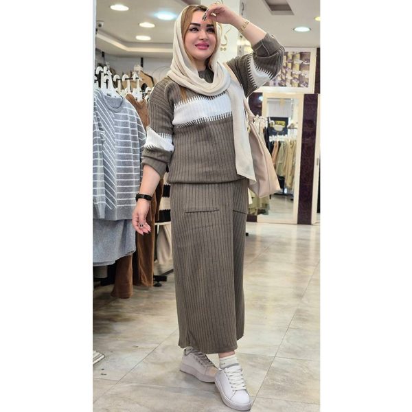 35400236-2 ست بلوز دامن جیبدار - مانتو پاتریس رشت