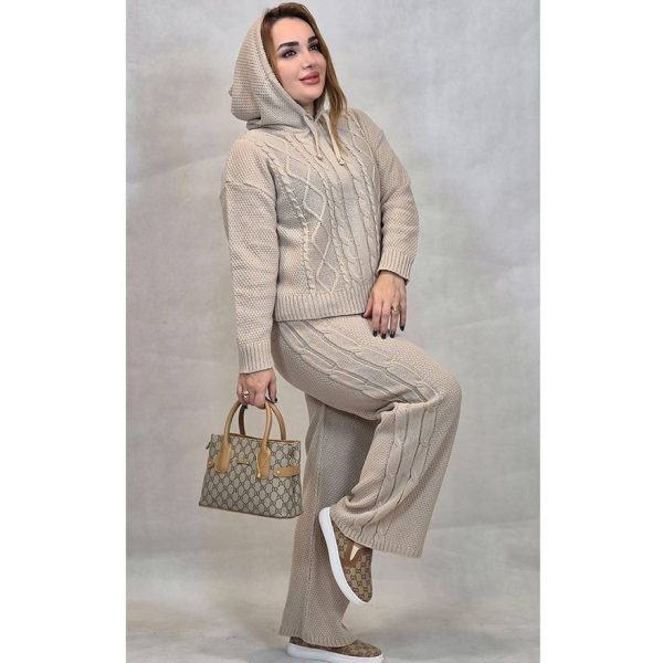 35400237-3 ست هودی شلوار بافت - مانتو پاتریس رشت