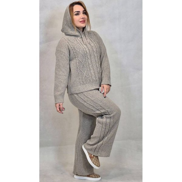 35400237-7 ست هودی شلوار بافت - مانتو پاتریس رشت