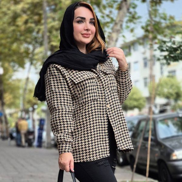 مانتو پاییزه پیچازی دو جیب