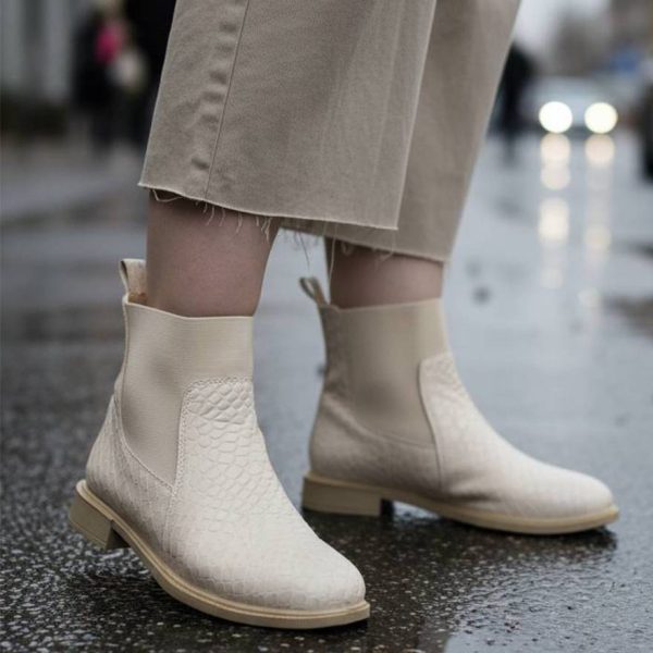 نیم بوت پوست ماری کرم - مانتو پاتریس رشت