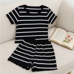 ست تیشرت شورتک ژور راه راه - مانتو پاتریس رشت