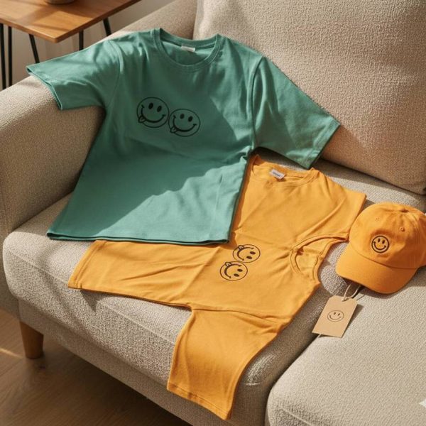 تیشرت کراپ ایموجی نخ پنبه