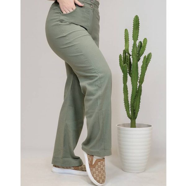 شلوار بگ کتان بنگال 2 دکمه