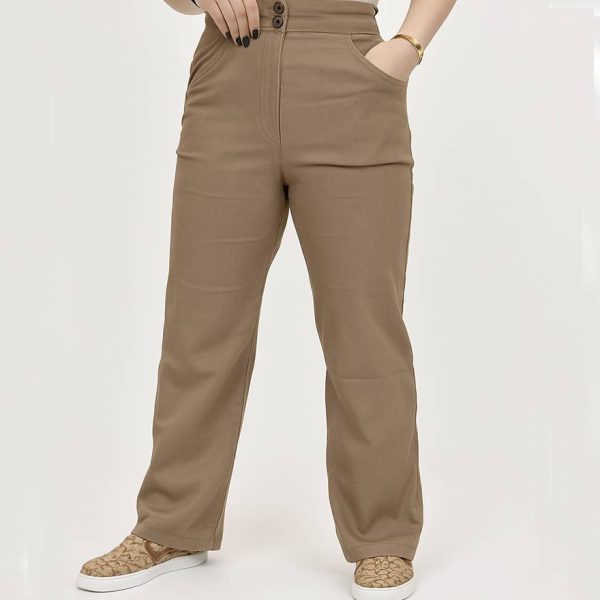 442002-2 شلوار بگ کتان بنگال 2 دکمه