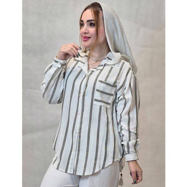 مانتو راه راه ترک تک جیب - مانتو پاتریس رشت