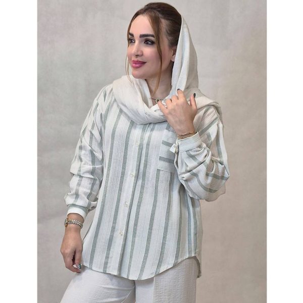 4610011-3 مانتو راه راه ترک تک جیب - مانتو پاتریس رشت