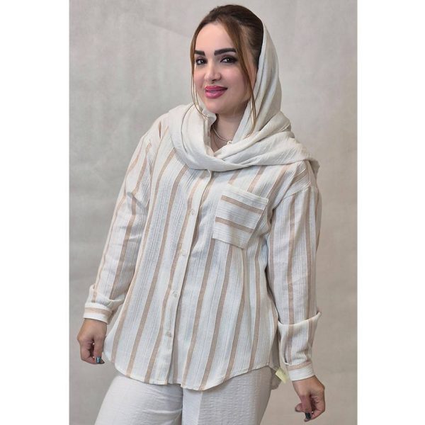 مانتو راه راه ترک تک جیب - مانتو پاتریس رشت