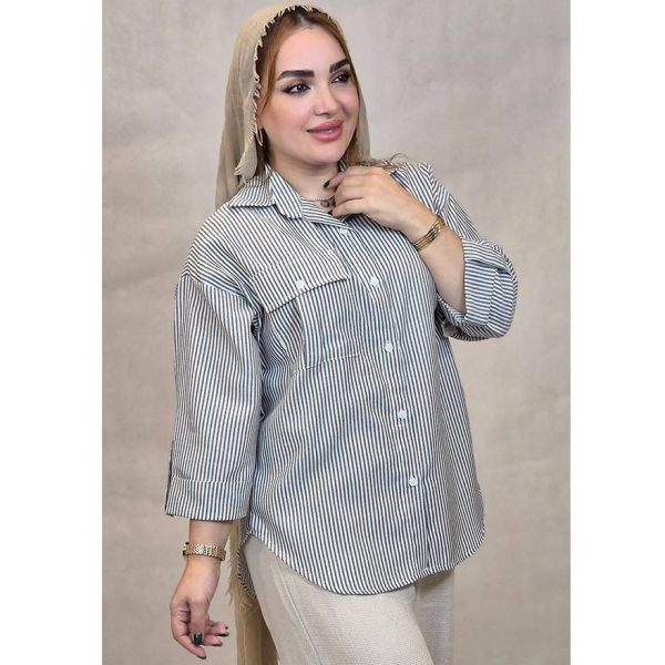 463005-3 مانتو لینن راه راه - مانتو پاتریس رشت