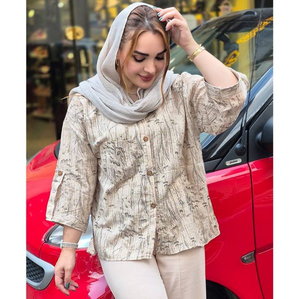 شومیز گلدار تک جیب -