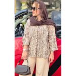 شومیز گلدار تک جیب -