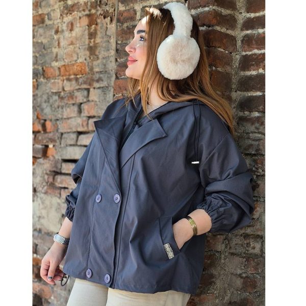 بارانی 4 دکمه تی سی کلاهدار