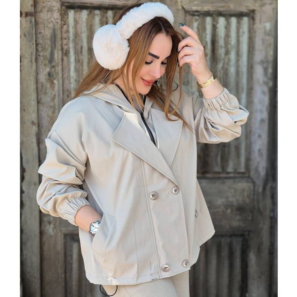 بارانی 4 دکمه تی سی کلاهدار